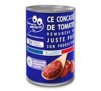 C'EST QUI LE PATRON ?! Concassé de tomates 100 % Provence - Pot de 400 g - Sans additif - Rémunération juste des producteurs - Ouverture facile - Lot de 4