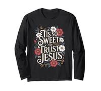 C'est si doux de faire confiance à Jesus Boho Floral Christian Manche Longue