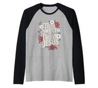 C'est si doux de faire confiance à Jesus Boho Floral Christian Manche Raglan