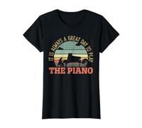 C'est Toujours Une Excellente journée pour Jouer au Piano, Musicien et pianiste T-Shirt Graphique avec Valeur, Femme, Noir, S