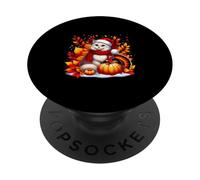 C'est un arbre d'automne en forme de feuille de chat d'automne pour Thanksgiving PopSockets PopGrip Adhésif