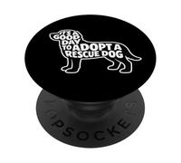 C'est Un Bon Jour pour Adopter Un volontaire de Chien de Sauvetage PopSockets PopGrip Adhésif