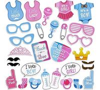 C'est Un Garçon Photo Booth Props Baby Shower 15pcs Accessoires photobooth Enfant Décorations de fête Baptême Baby Shower Cadeaux/Lunettes/Bouteille/Bâton/Ballon/Bavoirs/Chapeau Fille