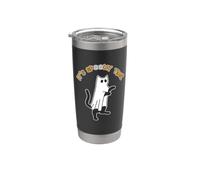C'est un moment effrayant Drôle chat fantôme Halloween Gobelet isotherme en acier inoxydable double paroi