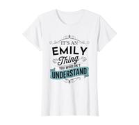 C'est Un Truc d'Emily Que Vous ne comprendriez Pas. C'est Un drôle de prénom d'Emily T-Shirt Graphique avec Valeur, Femme, Blanc, XL