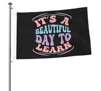 C'est une belle journée pour apprendre les drapeaux pour l'extérieur 2x3 pieds double face robuste bannière drapeau pour la maison cour festival extérieur jardin décoration drapeau de bienvenue