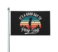 C'Est Une Belle Journée Pour Jouer Au Golf Drapeaux Décoratif Avec Œillets Drapeaux De Jardin Drôle Bannière Décoration Pour Porche Extérieure Pelouse 90X152Cm