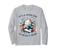 C'est Une Bonne journée pour Lire Un Livre, Mignon Chat Qui lit, Bookworm Manche Longue