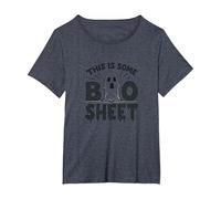 C'est Une Feuille de Livre Funny Ghost Halloween Pun T-Shirt, Femme Grandes Tailles, Bleu Chiné, 2X