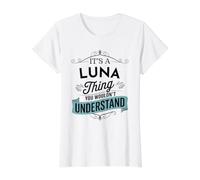 C'est Une Histoire de Luna Que Vous ne comprendriez Pas Funny Luna Name T-Shirt Graphique avec Valeur, Femme, Blanc, XS
