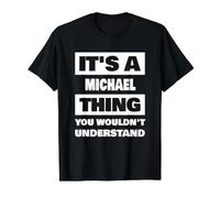 C'est Une Histoire de Michael Qui Dit Le nom de Michael de façon Amusante T-Shirt Graphique avec Valeur, Homme, Noir, M