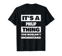 C'est Une Histoire de Philip Qui Dit Le nom drôle de Philip T-Shirt Graphique avec Valeur, Homme, Noir, XL