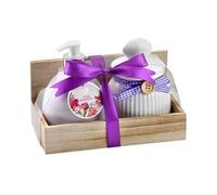 Cesta De Baño Natural Bandeja Madera Frasco Cerámica