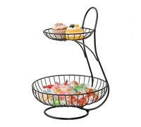 Cesta Metálica Para Frutas - Almacenamiento De Verduras De 2 Niveles | Soporte Para Frutas De Encimera | Para Encimera, Despensa, Estante, Buffet, Sala De Descanso, Apartamento, Cocina, Oficina En Cas