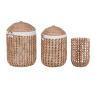 CESTA ROPA SET 3 FIBRA LINO 46X46X69 NATURAL