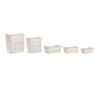 CESTA ROPA SET 5 MACRAME METAL 42X32X51 BLANCO