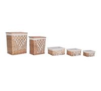 CESTA ROPA SET 5 MIMBRE ALGODON 47X35X55 NATURAL