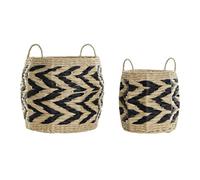 CESTA SET 2 FIBRA 30X30X30 NATURAL MARRON CLARO