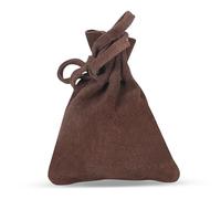 CestAntiQ Pochette médiévale avec cordon de serrage, sac en cuir vintage pour cosplay, pochette en cuir pleine fleur faite à la main, porte-monnaie en daim marron, style Renaissance, sac à monnaie en
