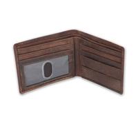 CestAntiQ Portefeuille pour homme en cuir véritable avec blocage RFID à deux volets, portefeuille fin, capacité supplémentaire et coutures solides, portefeuille élégant en cuir pleine fleur, cadeau