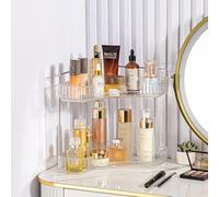 CESTATIVO Organiseur d'angle de salle de bain, plateau de courtoisie pour salle de bain, soins de la peau, maquillage, étagère de cosmétiques, articles de toilette, lotions, parfums (2 niveaux