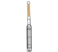 Cestello Grill Con Manico - Manico In Legno Resistente Al Calore,Porta Hot Dog Da Griglia Per Bistecca, Cucina, Extérieur, Campeggio, Picnic e Feste Verdure, Pesce, Casa
