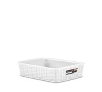Cestino Élégance Effet Rattan 25x19x6 Blanc Stefanplast