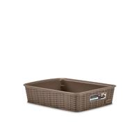 Cestino Élégance Effet Rattan 25x19x6 Tortora Marron Stefanplast
