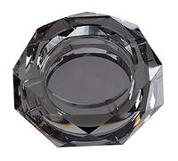 Cestlafit Cendrier en cristal, cendrier européen pour salon ou cigarettes, plateau de décoration pour la maison, le bureau, la décoration de table, cendrier cadeau, cadeau de fête des pères, noir