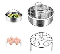 CestMall 3 Pcs/Lot cuiseur Vapeur en Acier Inoxydable Panier Ensemble Instant Pot Panier Vapeur/Support à œufs Support à Vapeur Accessoires Steamer Steamer Rack Set Cuisine Catering Accessoires