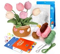 CestMall Kit Crochet pour Adultes et Enfants - Démarrage au Crochet avec Instructions Étape Par Étape et Tutoriels Vidéo - Laine à Tricoter - Cadeau d'artisanat bricolage