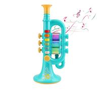 CestMall Trompette Jouets, Trompette Corne avec Musique Portable Trompette pour Enfants Jouet Trompette en Plastique avec Instrument de Musique Allumé, Trompette Jouet Cadeau pour Enfants (Blue)
