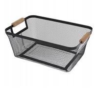 Cesto In Metallo Nero 30x21x14cm, Casa