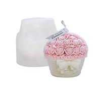 Cestony Moules en silicone 3D en forme de panier de rose pour la Saint-Valentin, pour la fabrication de bougies, piliers en résine, aromathérapie, bougies, cire, savon, spécimen de l'argile