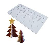 Cestony Moules en silicone à 4 cavités en forme de sapin de Noël pour bonbons, chocolat, dentelle, pâtisserie, pâte polymère