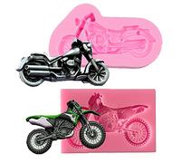 Cestony Moules en silicone en forme de moto pour gâteaux, fondants, biscuits, savons, puddings, chocolats, bonbons, desserts, bougies, décoration