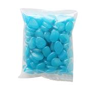 Cestor 100 Pcs Pierre Lumineuse,Brillants Galet Lumineux Cailloux Artificiels Pierres Décoratives dans la Nuit pour Jardin Extérieur Aquarium Passerelles Piscine Chemin Pelouse Cour,Bleu