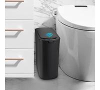 Cesun Corbeille de salle de bain à détecteur de mouvement automatique avec couvercle, sans contact, 2,6 gallons, petite poubelle fine en plastique pour toilettes, bureau, camping-car, chambre à