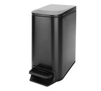 Cesun Petite poubelle avec couvercle en acier inoxydable de 6 litres pour cuisine, salle de bain, bureau à domicile (noir mat)