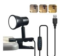 CeSunlight Mini lampe à clipser, portable, rotation à 360°, lampe à pince pour lit/tête de lit/table/couchette/bureau/étagère, 3 options de température de couleur, 10 niveaux de luminosité à intensité
