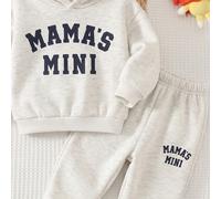 Cet ensemble bébé 2 pièces se compose d'un Sweat-shirt-shirt à manches longues avec un imprimé lettre mignon et d'un pantalon à taille élastique pour l'automne et l'hiver, convient aux garçons et aux 