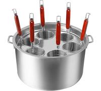 Cet Ensemble de casseroles en Acier Inoxydable, Comprenant Un Panier passoire et Une Conception à 6 Trous, est Parfait pour Les pâtes, Les boulettes de Viande et Bien Plus Encore, ce Qui en