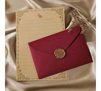 Cet ensemble d'enveloppes comprend des enveloppes bordeaux, de la papeterie à motif de lapin et un sceau de cire. Parfait pour les lettres d'amour manuscrites, les cartes d'anniversaire et autres mess