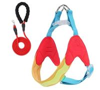 Cet Ensemble Harnais et Laisse Anti-Traction en Forme de Y est conçu pour Les American Staffordshire Terrier et Comprend Un Gilet de Poitrine rembourré réglable et des Bandes réfléchissant Red S+1.5M
