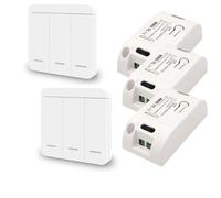 Cet interrupteur mural sans fil 433 MHz RF 86, émetteur de panneau mural, interrupteur de sécurité et interrupteur relais AC 110 V 220 V for lampe d'éclairage(3gang 2Switchs)