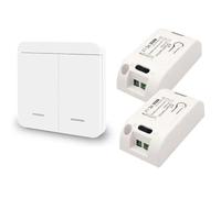 Cet interrupteur mural sans fil 433 MHz RF 86, émetteur de panneau mural, interrupteur de sécurité et interrupteur relais AC 110 V 220 V for lampe d'éclairage(2gang 1Switch)