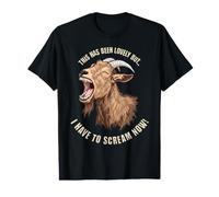 C'était Charmant mais Je Dois Crier Maintenant Screaming Goat T-Shirt Graphique avec Valeur