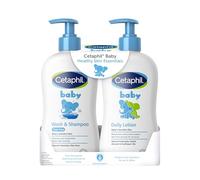 Cetaphil Baby Wash & Shampoo Plus Body Lotion, Healthy Skin Essentials, Head to Toe Hydration for up to 24 Hours, for Delicate, Sensitive Skin, 2-Pack,White