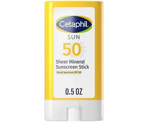 CETAPHIL | Bâton de protection solaire minérale | SPF 50 | Résistant à l'eau | Avec vitamine E | Convient aux peaux sensibles | 14 g