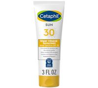 CETAPHIL Sheer Mineral Sunscreen Lotion pour le visage et le corps, 100% Mineral Sunscreen : oxyde de zinc et dioxyde de titane, Broad Spectrum SPF 30, pour peaux sensibles